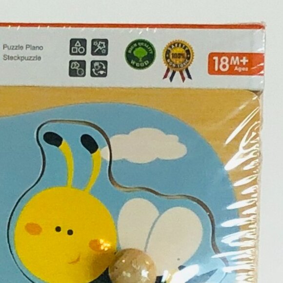 New Sealed VIGA Flat Puzzle w/Big Wooden Knob Puzzle- Insect - Picture 9 of 9